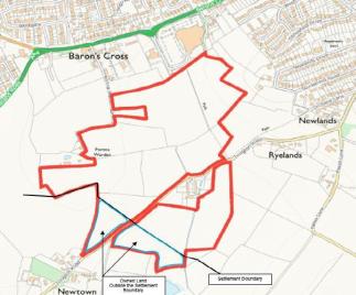 Land South Of Barons Cross Road (A44)  And Crossing Ivington Road